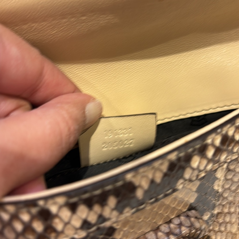 Vintage Gucci brown/beige Python bamboo clutch bag - Picture 13 of 14
